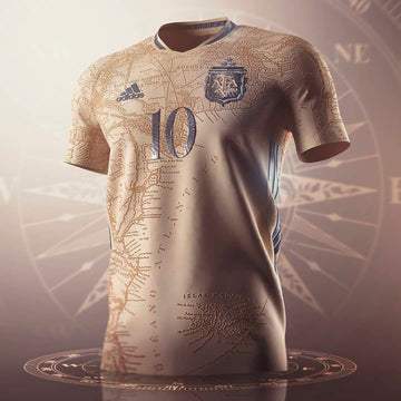 Camiseta especial con mapa dorado de Argentina